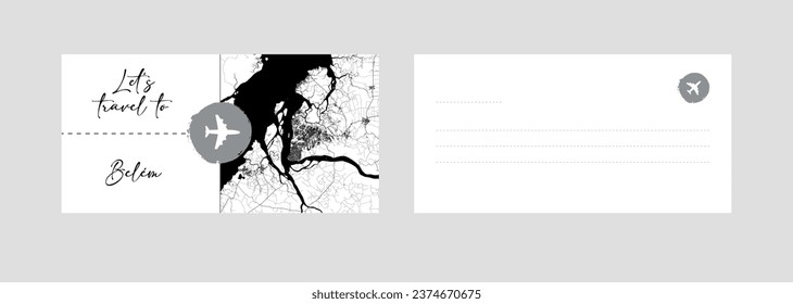 Cupón de viaje a Sudamérica Brasil Belem ilustración del vector postal