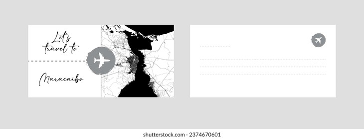 Cupón de viaje a Sudamérica Venezuela Maracaibo ilustración vectorial de postal