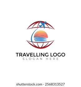 Travel  Creative vector templates abstract typography colorful letter logo design