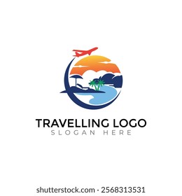 Travel  Creative vector templates abstract typography colorful letter logo design