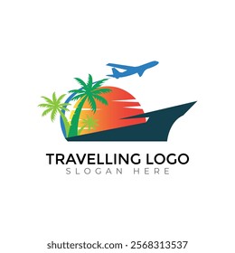 Travel  Creative vector templates abstract typography colorful letter logo design