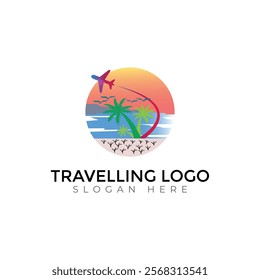 Travel  Creative vector templates abstract typography colorful letter logo design