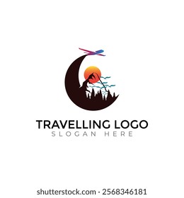 Travel  Creative vector templates abstract typography colorful letter logo design