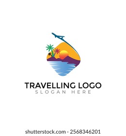 Travel  Creative vector templates abstract typography colorful letter logo design