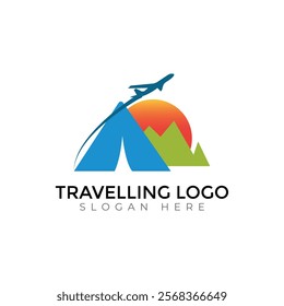 Travel  Creative vector templates abstract typography colorful letter logo design