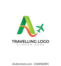 Travel  Creative vector templates abstract typography colorful A letter logo design