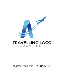 Travel  Creative vector templates abstract typography colorful A letter logo design