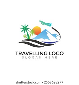 Travel  Creative vector templates abstract typography colorful logo design
