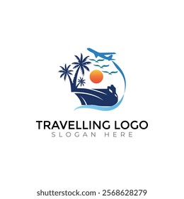 Travel  Creative vector templates abstract typography colorful logo design