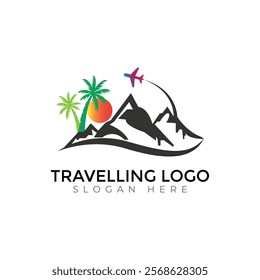 Travel  Creative vector templates abstract typography colorful logo design