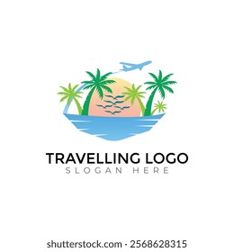 Travel  Creative vector templates abstract typography colorful logo design