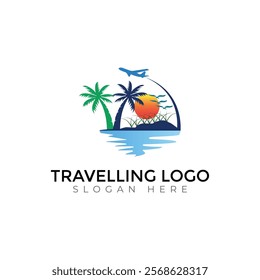 Travel  Creative vector templates abstract typography colorful logo design