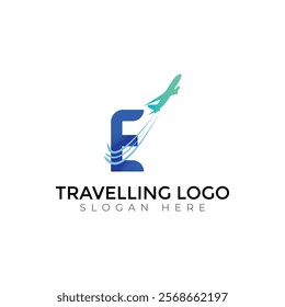 Travel  Creative vector templates abstract typography colorful E letter logo design