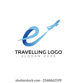 Travel  Creative vector templates abstract typography colorful E letter logo design