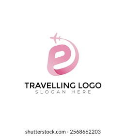 Travel  Creative vector templates abstract typography colorful E letter logo design