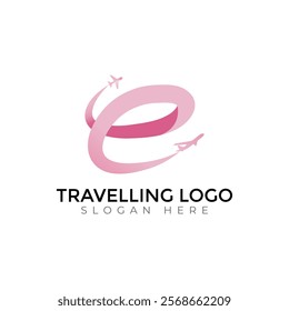 Travel  Creative vector templates abstract typography colorful E letter logo design