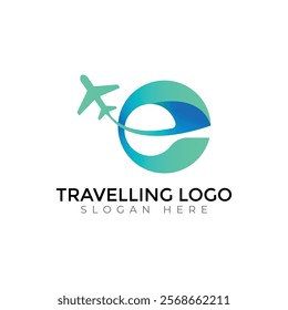 Travel  Creative vector templates abstract typography colorful E letter logo design