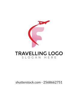 Travel  Creative vector templates abstract typography colorful F letter logo design