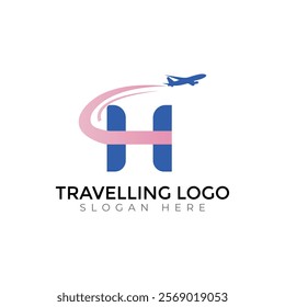 Travel  Creative vector templates abstract typography colorful H letter logo design