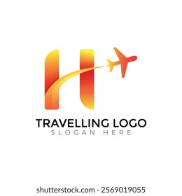 Travel  Creative vector templates abstract typography colorful H letter logo design
