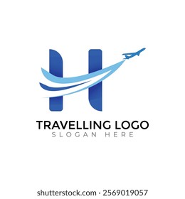 Travel  Creative vector templates abstract typography colorful H letter logo design