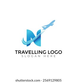 Travel  Creative vector templates abstract typography colorful N letter logo design