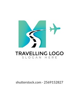 Travel  Creative vector templates abstract typography colorful M letter logo design
