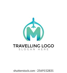 Travel  Creative vector templates abstract typography colorful M letter logo design