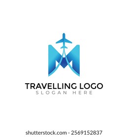 Travel  Creative vector templates abstract typography colorful M letter logo design