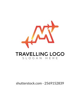 Travel  Creative vector templates abstract typography colorful M letter logo design