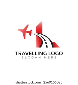 Travel  Creative vector templates abstract typography colorful L letter logo design
