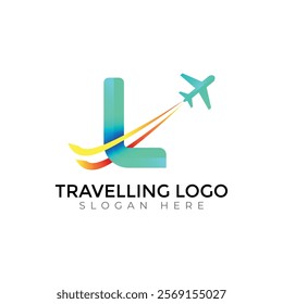 Travel  Creative vector templates abstract typography colorful L letter logo design