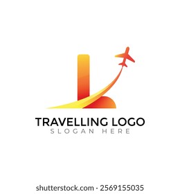 Travel  Creative vector templates abstract typography colorful L letter logo design