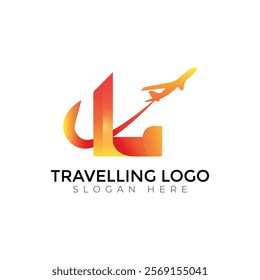 Travel  Creative vector templates abstract typography colorful L letter logo design
