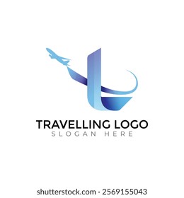 Travel  Creative vector templates abstract typography colorful L letter logo design