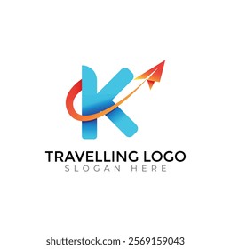 Travel  Creative vector templates abstract typography colorful K letter logo design