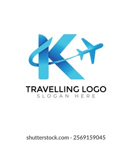 Travel  Creative vector templates abstract typography colorful K letter logo design