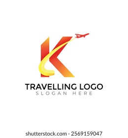 Travel  Creative vector templates abstract typography colorful K letter logo design