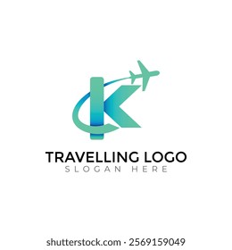 Travel  Creative vector templates abstract typography colorful K letter logo design