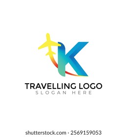 Travel  Creative vector templates abstract typography colorful K letter logo design