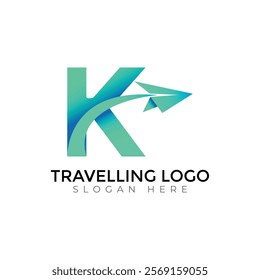 Travel  Creative vector templates abstract typography colorful K letter logo design