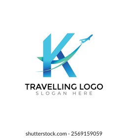 Travel  Creative vector templates abstract typography colorful K letter logo design