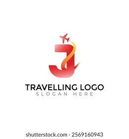 Travel  Creative vector templates abstract typography colorful J letter logo design