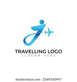 Travel  Creative vector templates abstract typography colorful J letter logo design