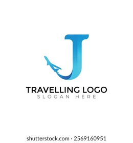 Travel  Creative vector templates abstract typography colorful J letter logo design