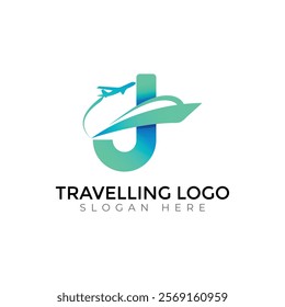 Travel  Creative vector templates abstract typography colorful J letter logo design