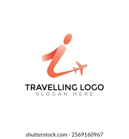 Travel  Creative vector templates abstract typography colorful J letter logo design