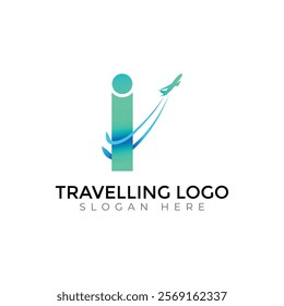Travel  Creative vector templates abstract typography colorful I letter logo design