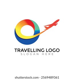 Travel  Creative vector templates abstract typography colorful O letter logo design