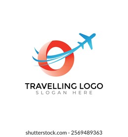 Travel  Creative vector templates abstract typography colorful O letter logo design